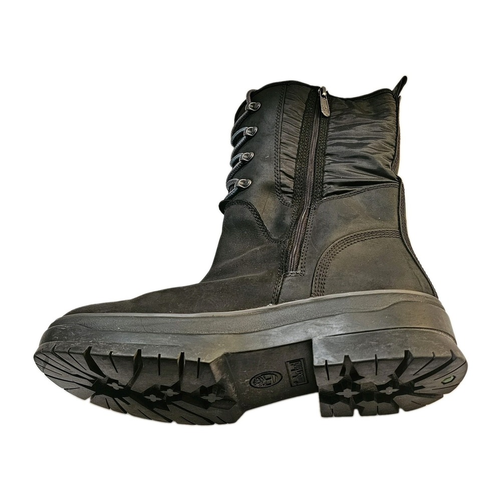 Timberland Womens Malynn Black Snow Boots Leather Zip Rebotl A2D8H Size 11M